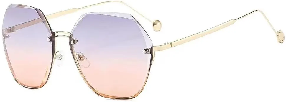 

Стильные солнцезащитные очки для женщин без оправы, ультрасовременные солнцезащитные очки для женщин, очки для вождения с защитой от УФ-излучения KTUCN, Greyorange