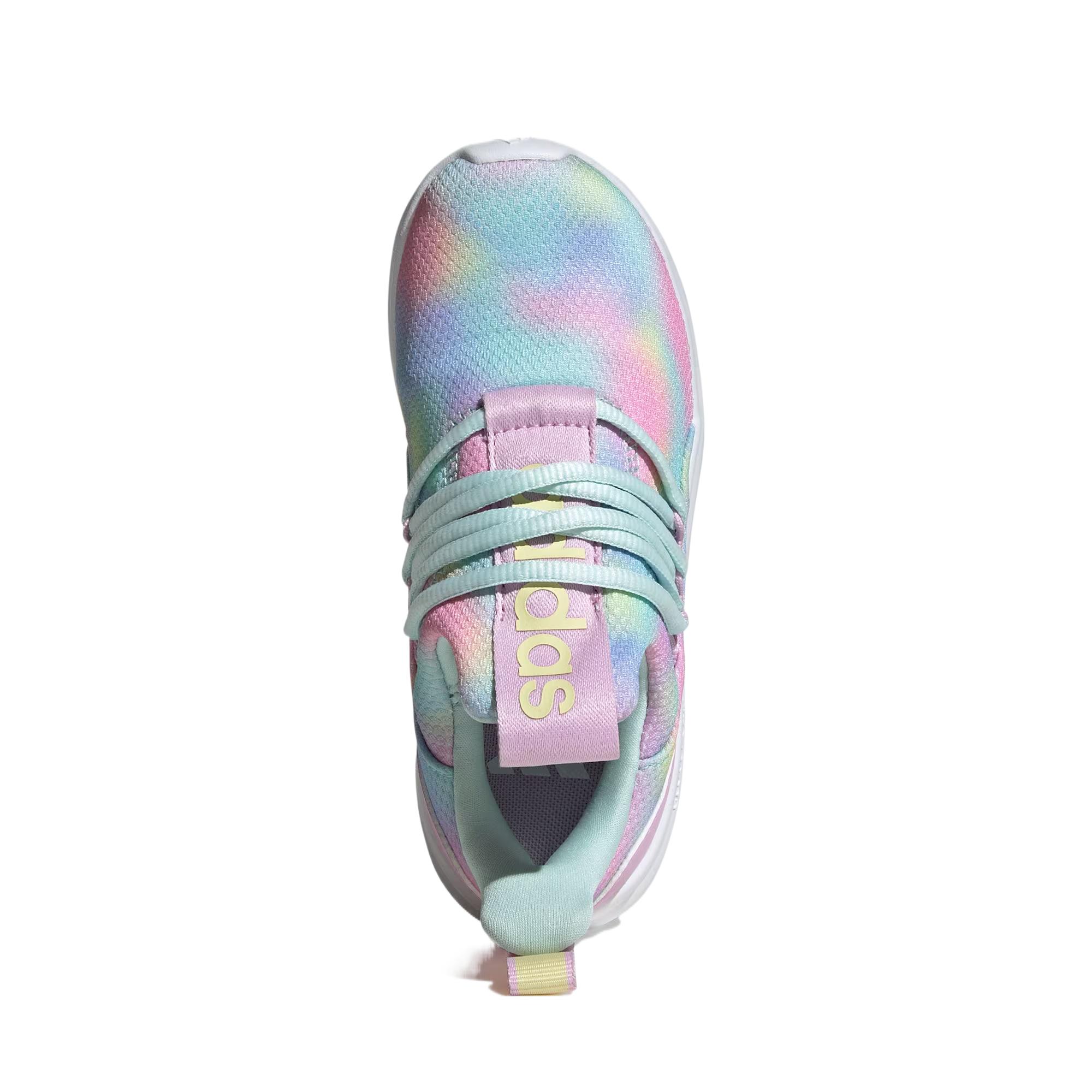 Детские кроссовки LITE RACER ADAPT 7.0 с низким верхом для повседневной носки Adidas, фиолетовый/мятный/зеленый/желтый — фото 3