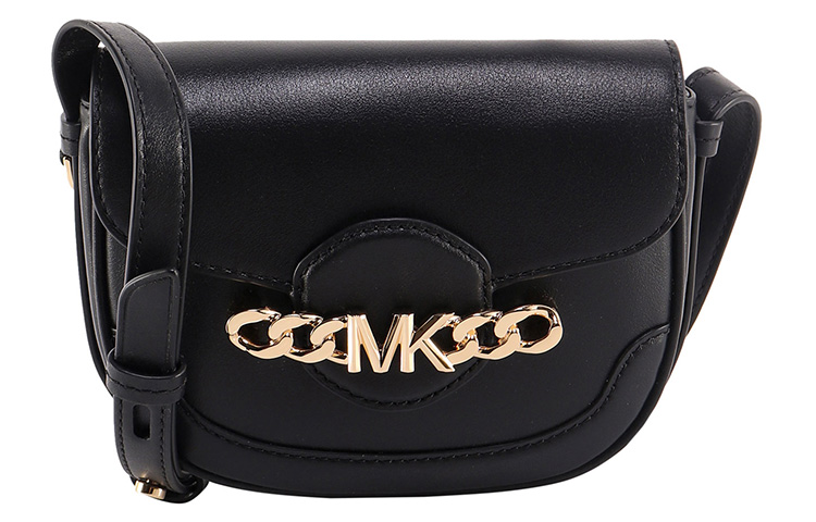 

MICHAEL KORS Кожаная седельная сумка через плечо женская черная