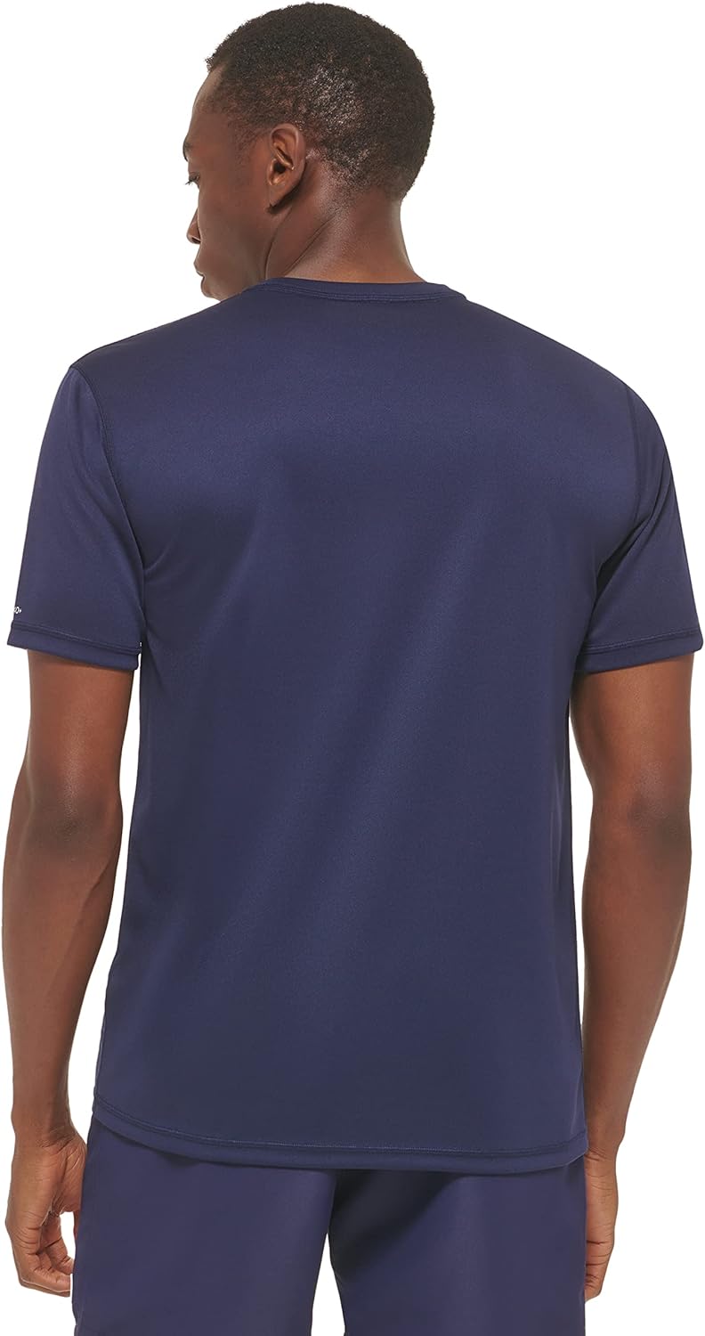Calvin Klein Mens, легкий, быстросохнущий, с коротким рукавом, защита от ультрафиолетового излучения 40+, Navy — фото 3