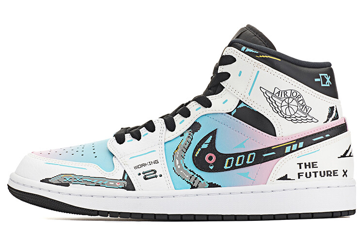 

Кроссовки Air Jordan 1 Vintage Basketball Shoes Women's Mid-Top Blue/pink/white