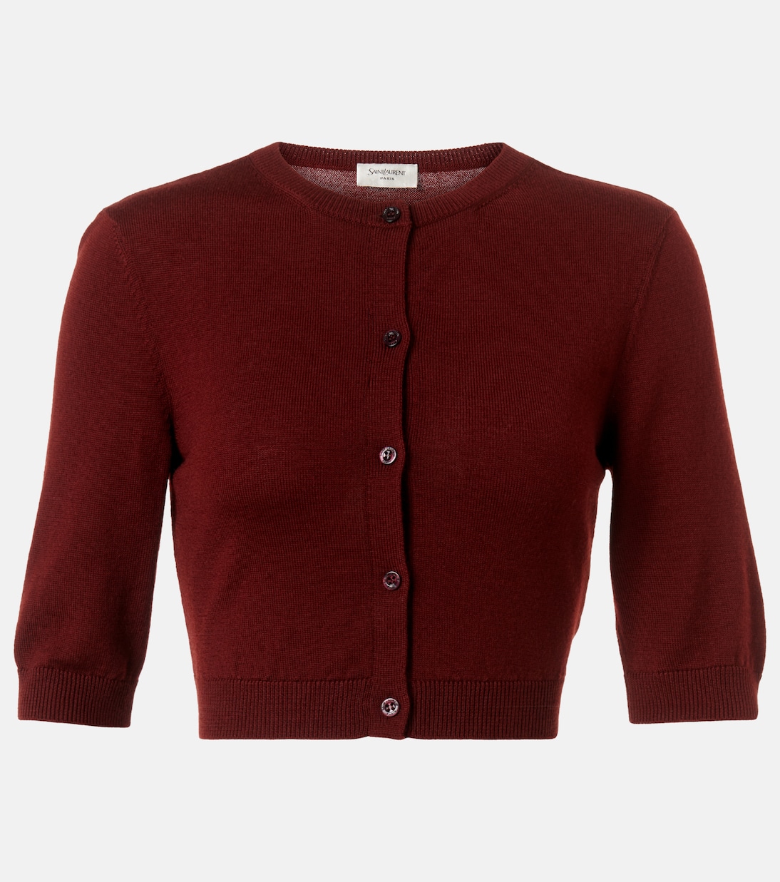 

Укороченный шерстяной кардиган Saint Laurent, Bordeaux