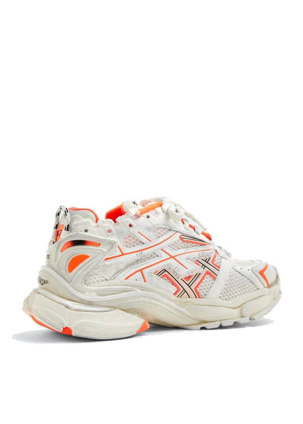 Кроссовки runner sneakers 'white fluo orange mesh and nylon' Balenciaga, белый — фото 4