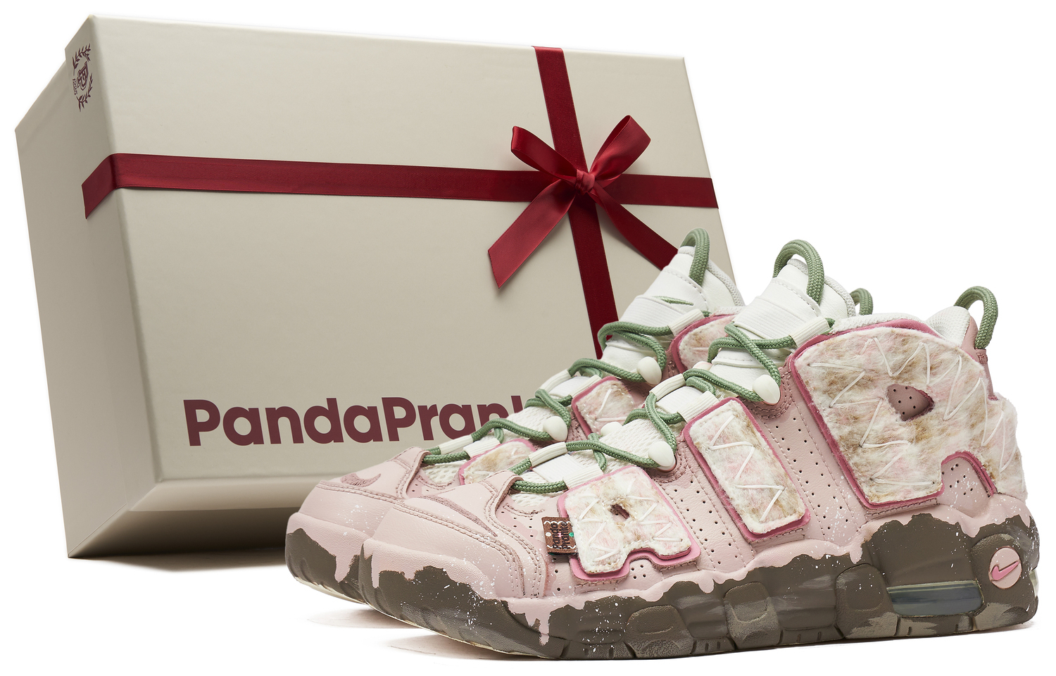 

Детские баскетбольные кроссовки Air More Uptempo для младших школьников Nike, розовый