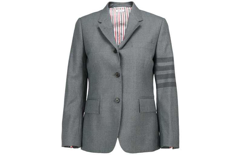 

THOM BROWNE Однобортный блейзер с четырьмя пуговицами, Gray