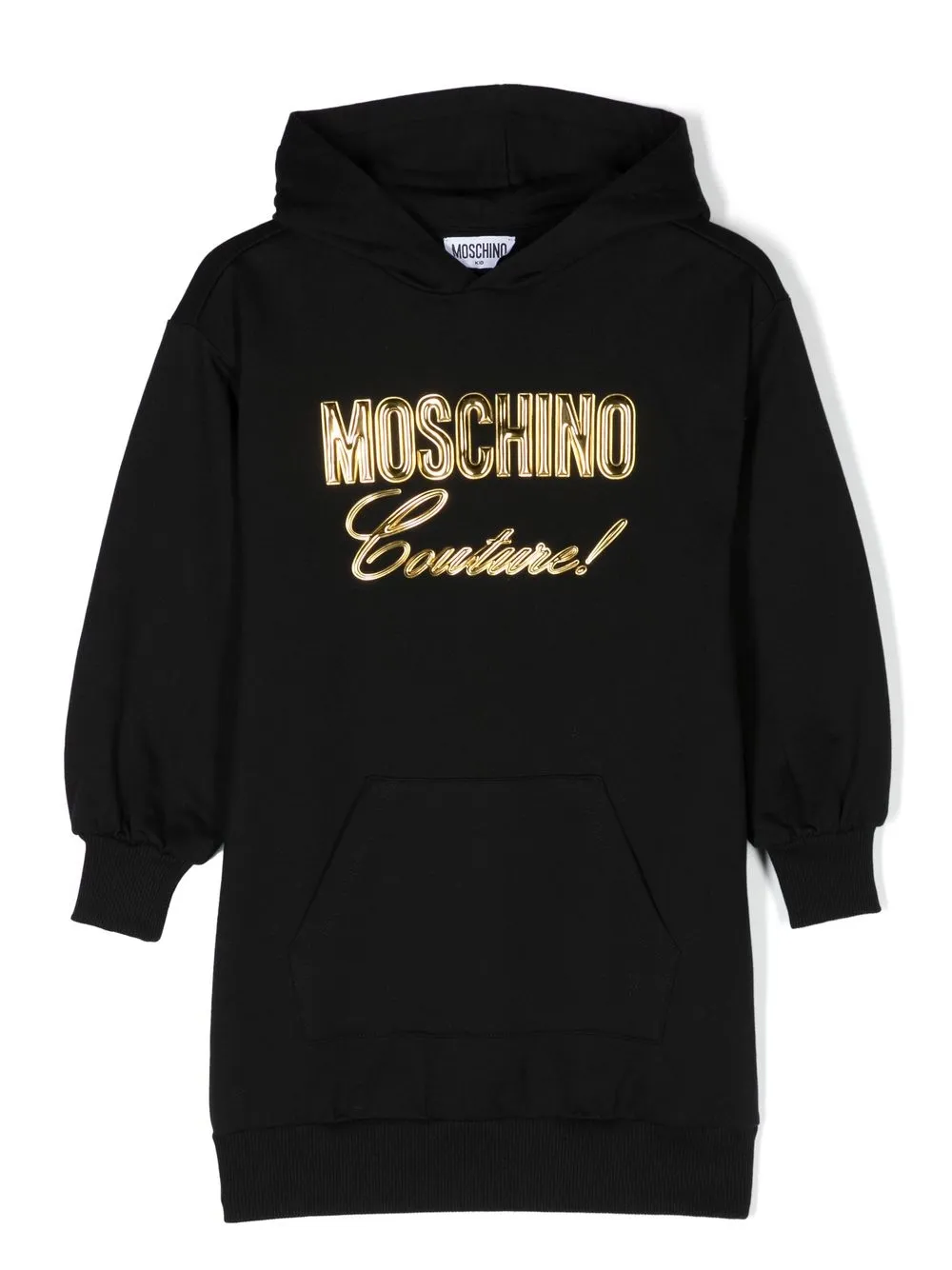 

Платье-толстовка с нашивкой-логотипом Moschino Kids, черный