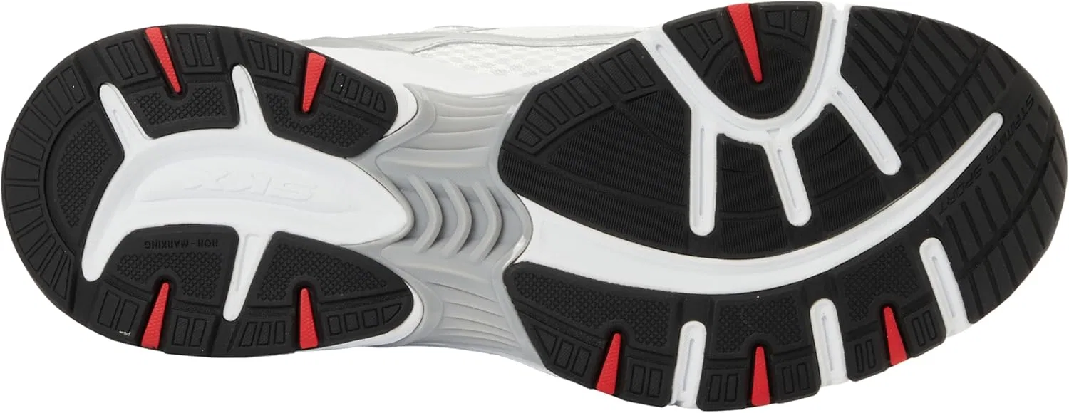 Мужские кроссовки Skechers Stamina Sport Kordae, White Leather Silver Mesh Red Pu — фото 2