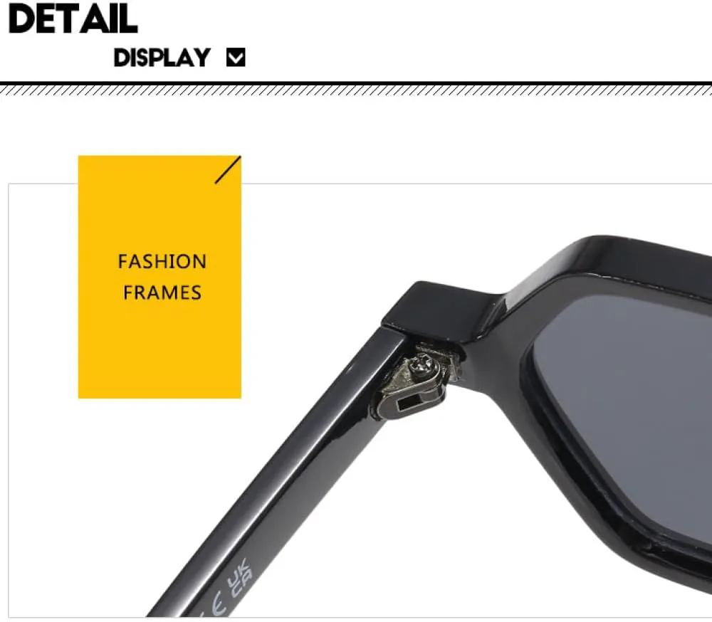 

2027 Маленькие квадратные солнцезащитные очки для женщин в винтажном ретро-панк стиле, модная оправа для женских очков Polygon Eyewear MTZJH, Clear Pink Leopard