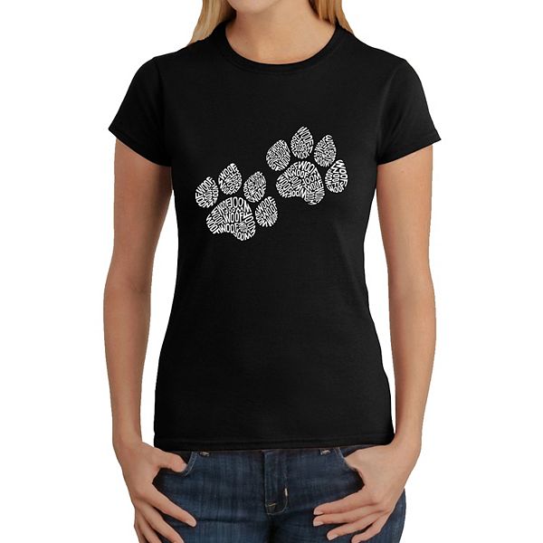 

Футболка с принтом Woof Paw Prints La Pop Art, Black, Черный, Футболка с принтом Woof Paw Prints La Pop Art, Black