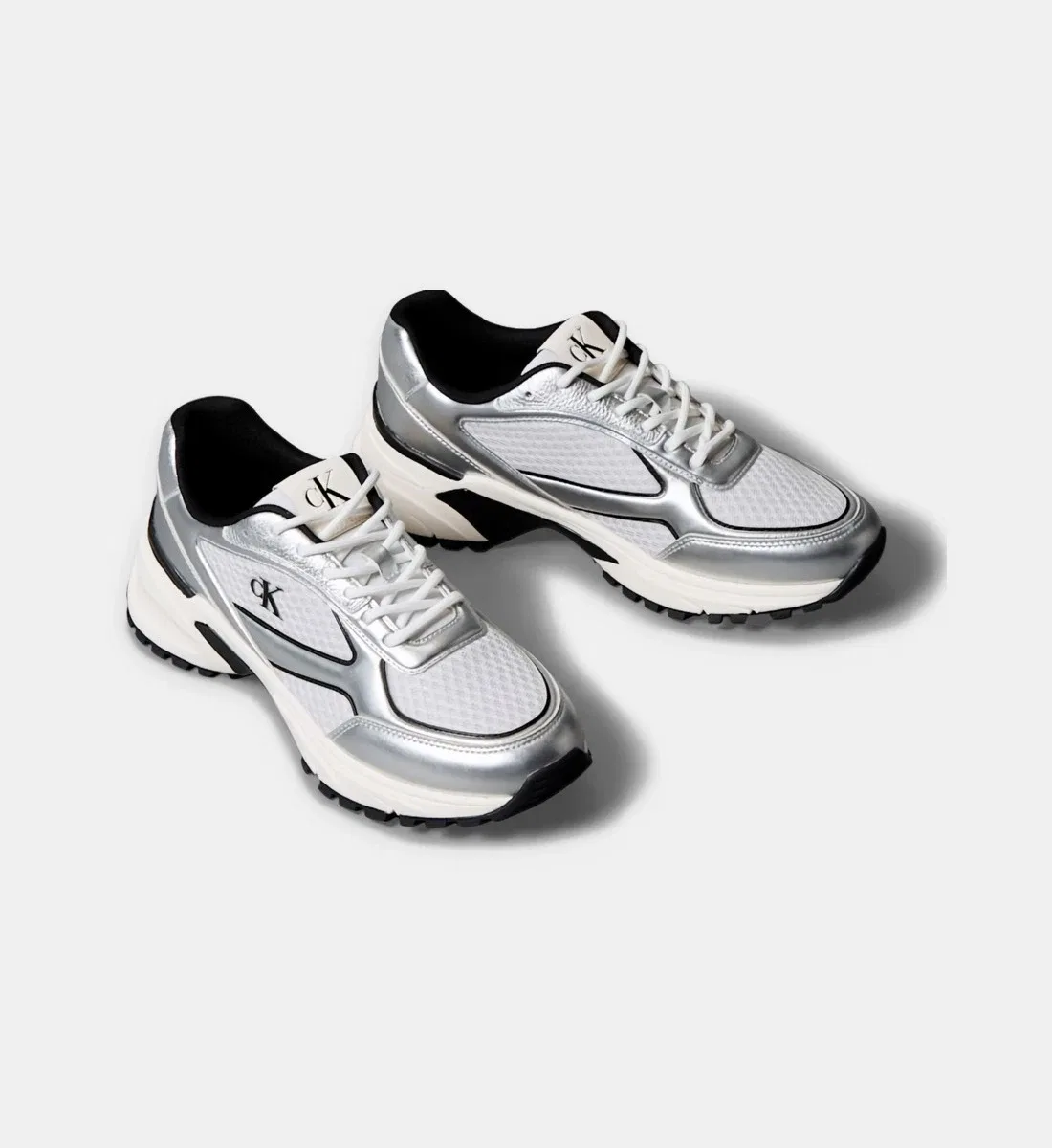 Низкие кроссовки Hike Runner с фирменной металлической отделкой Calvin Klein, серебряный — фото 2