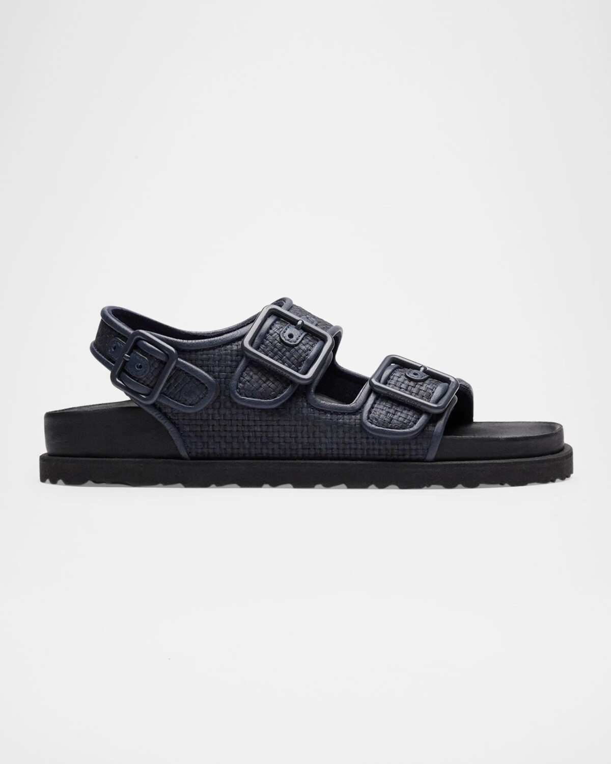 Босоножки Milano с ремешком на пятке и двойной пряжкой из рафии 1774 Birkenstock, темно-синий