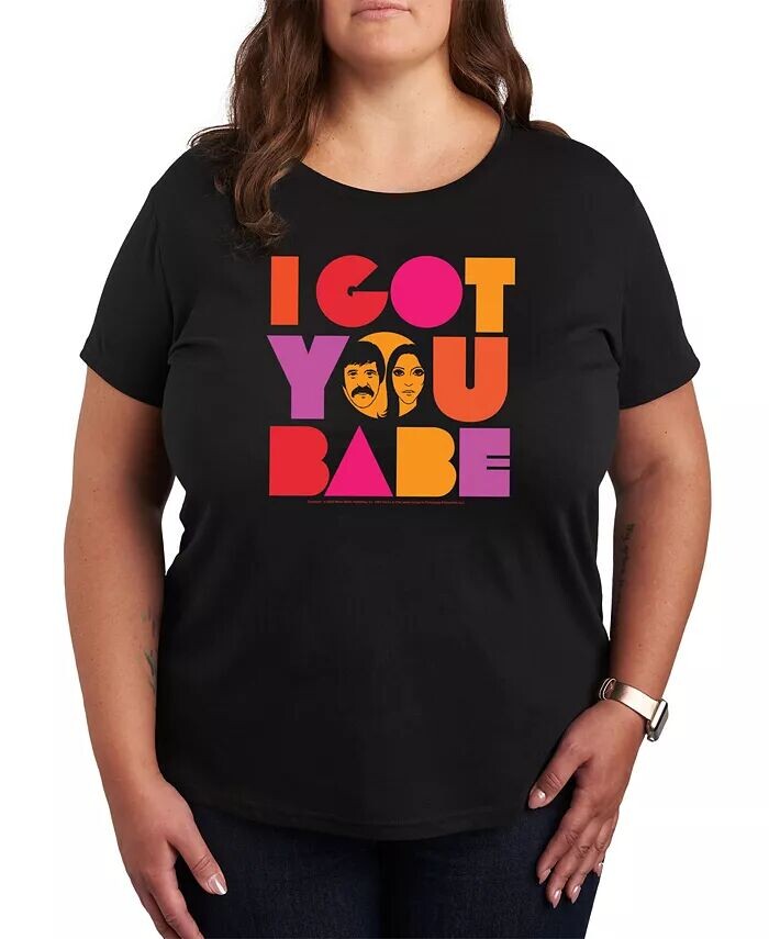 

Футболка-пуловер с принтом I Got You Babe размера плюс Hybrid Apparel, черный