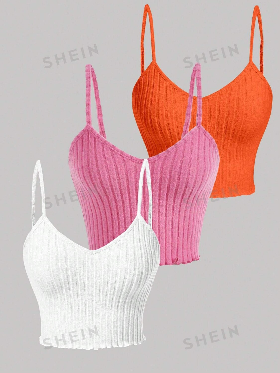 

Топ Shein Essnce на бретельках узкого кроя, 3 штуки