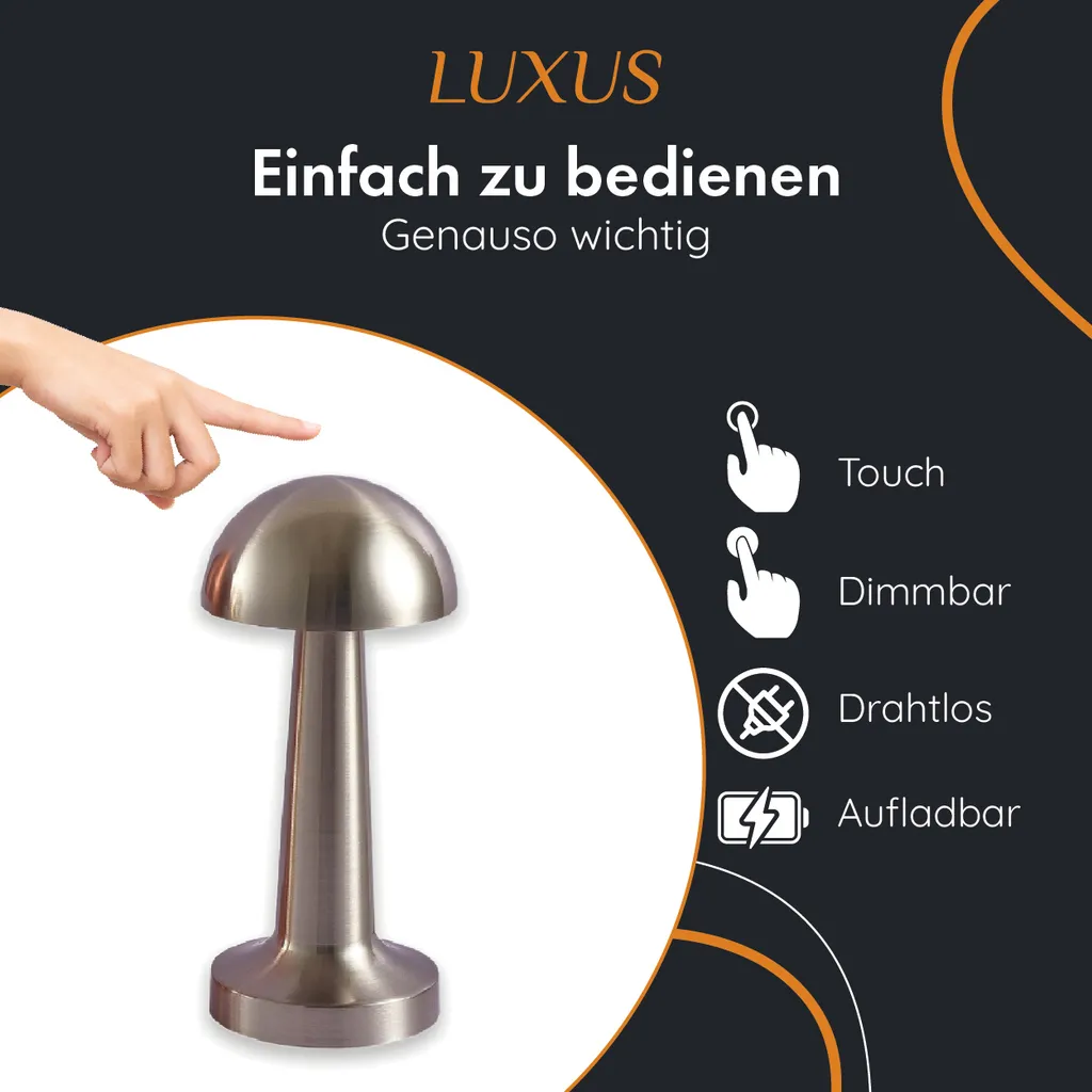 

Настольная лампа LUXUS, серебряный