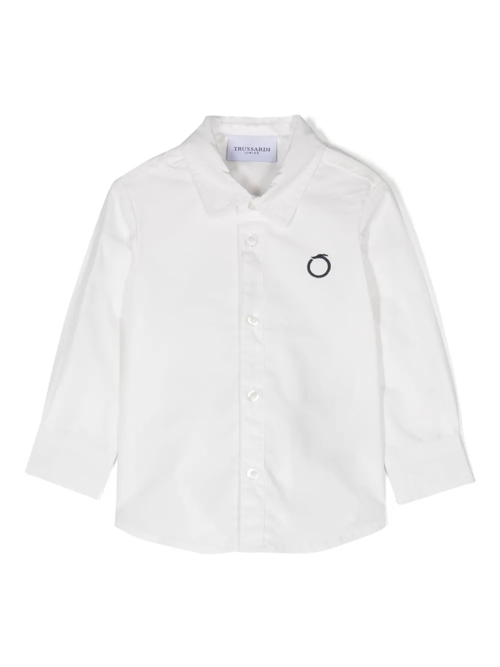 

Рубашка с вышитым логотипом TRUSSARDI JUNIOR, белый