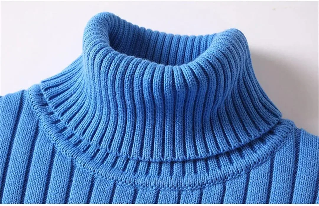 Мужской шерстяной вязаный свитер slim high collar — фото 3