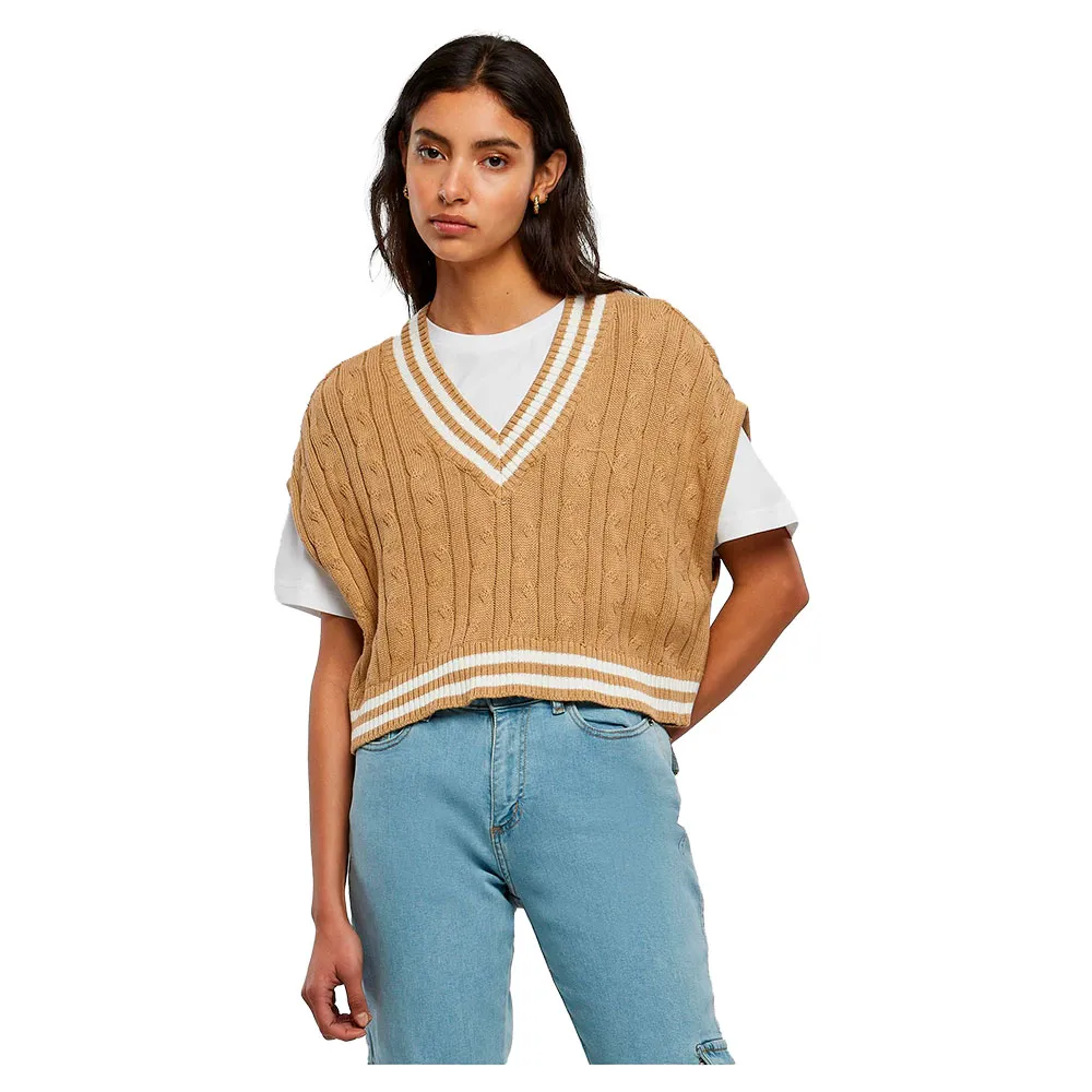 

Свитер Urban Classics Cropped Knit College v neck, коричневый