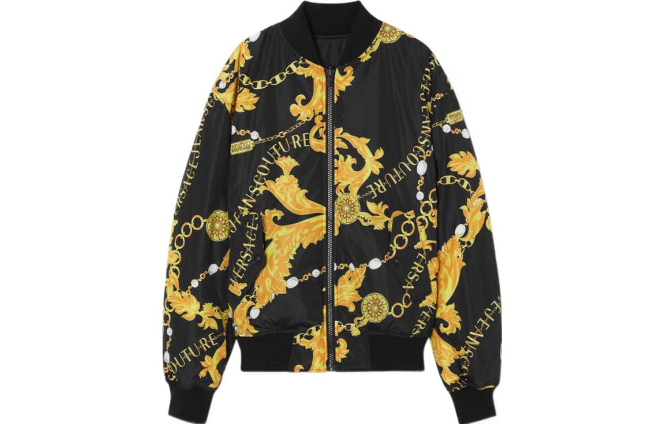 

VERSACE JEANS Куртка бейсбольная мужская черная, Black