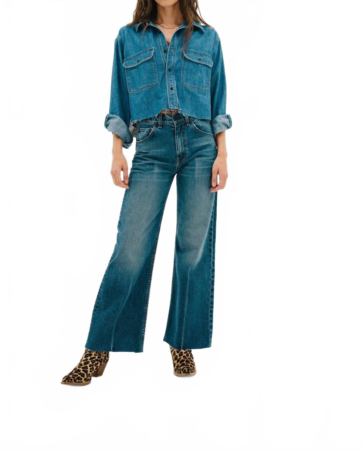 

Рубашка Crosby Combo из джинсовой ткани с узором «гусиная лапка» ASKK NY, denim/houndstooth