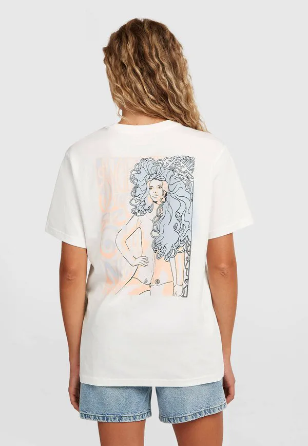 

Оригинальная винтажная футболка с коротким рукавом и графическим принтом O'Neill, Snow White, Белый, Оригинальная винтажная футболка с коротким рукавом и графическим принтом O'Neill, Snow White