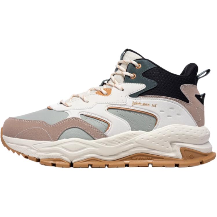 

Абразивостойкие термоутепленные кроссовки Mid top Outdoor мужские beige black 361°, Oat белый/Obsidian черный