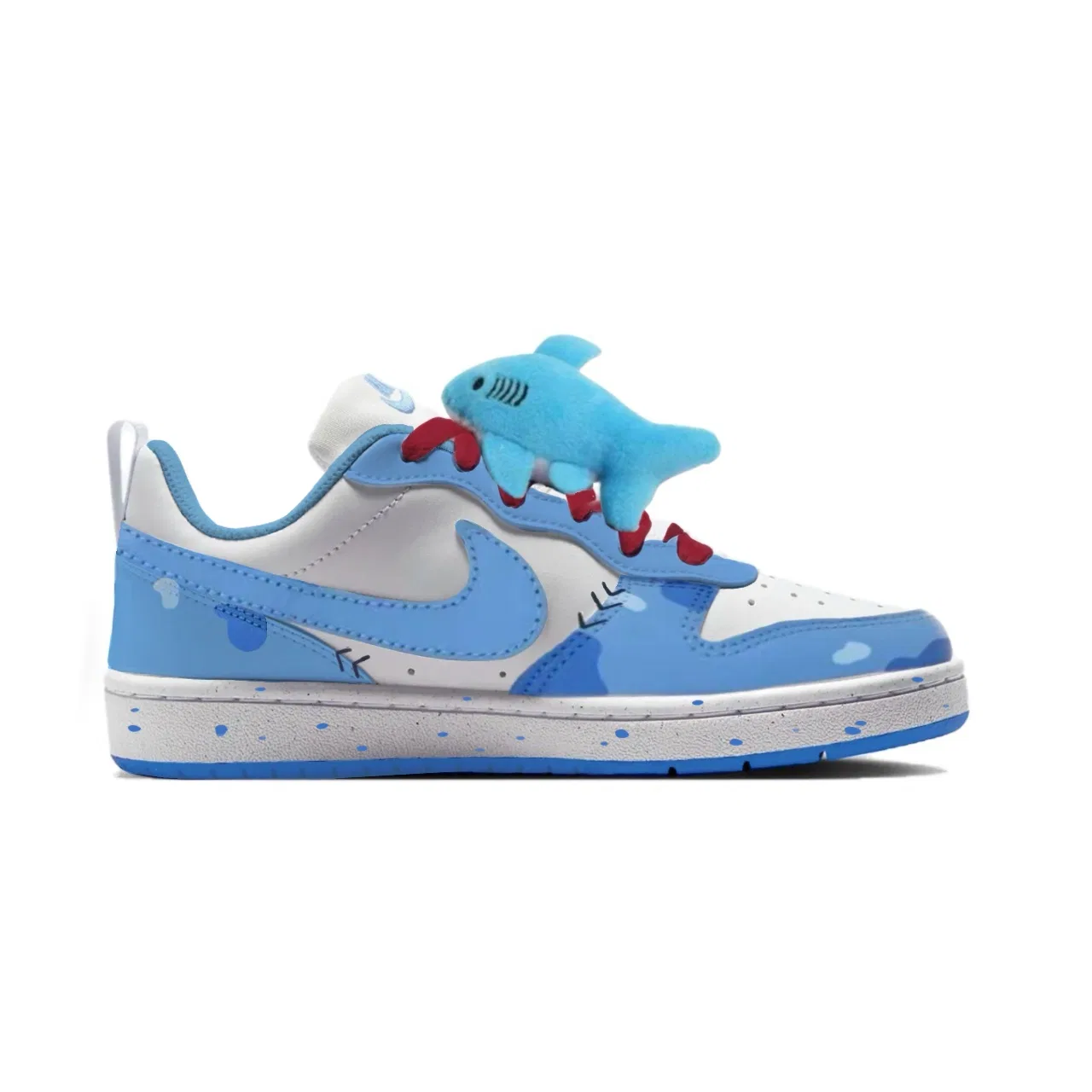 Кроссовки детские Nike Court Borough Leather кожаные Sky Blue — фото 3
