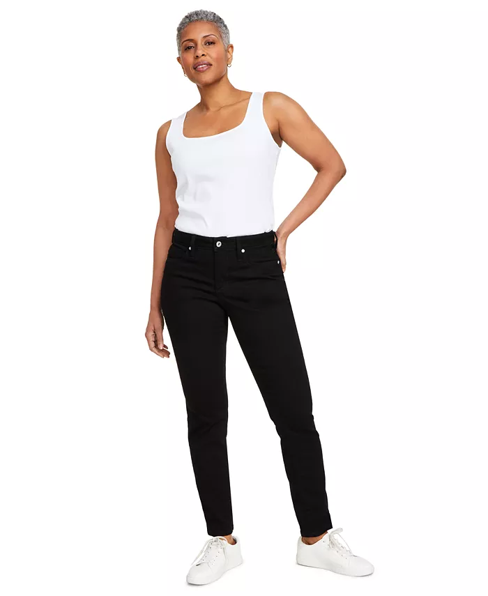 

Женские джинсы Mid-Rise Stretch Slim-Leg Style & Co, черный