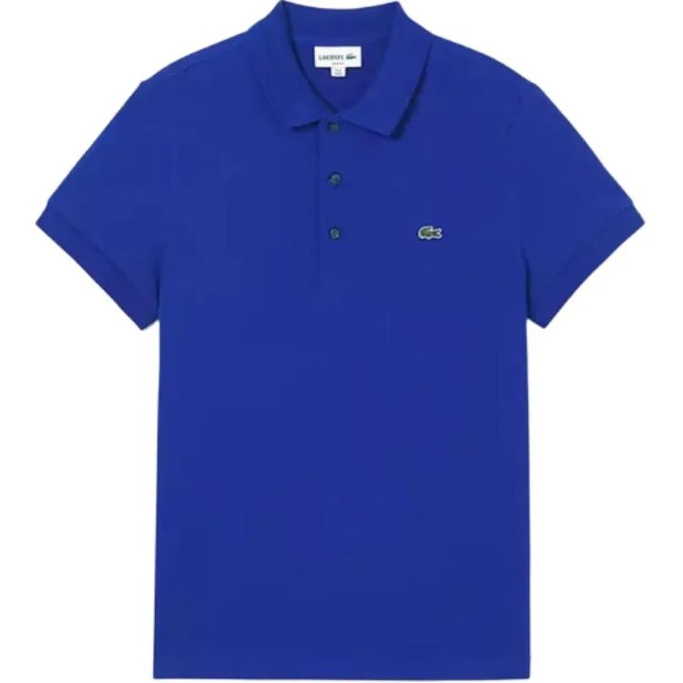Поло Lacoste с коротким рукавом и нашивкой-логотипом, Cobalt синий