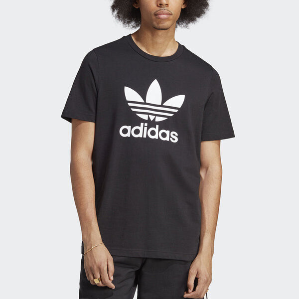 Футболка оригиналы adicolor классика трилистник футболка Adidas, черный — фото 2