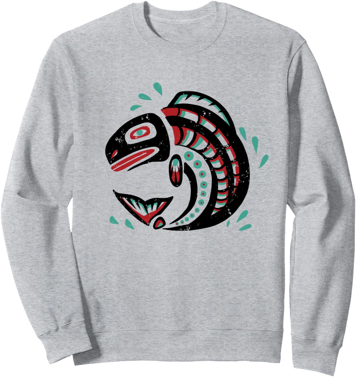 

Толстовка с изображением лосося, символа индейского зодиака Ingenius Native American Zodiac Astrology, серый