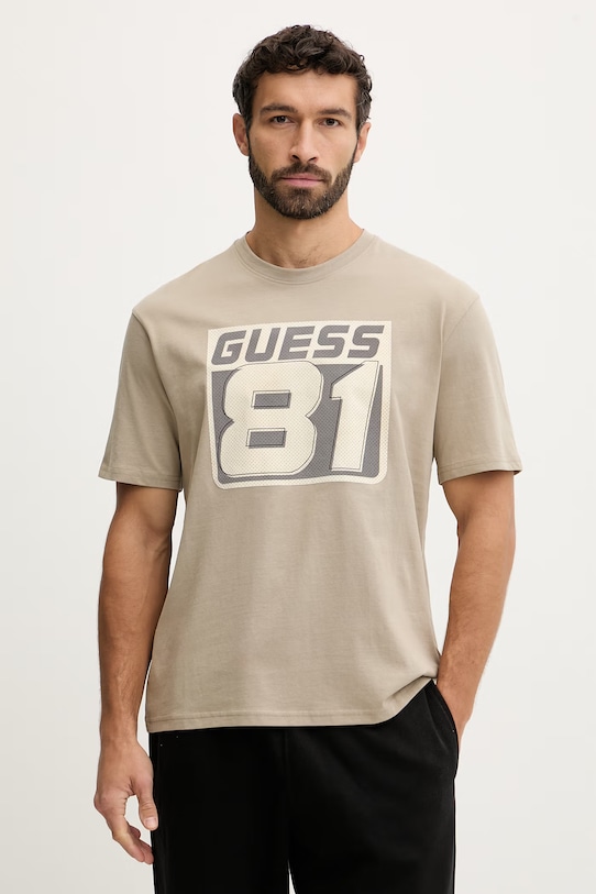 

Футболка opa из хлопка Guess, бежевый