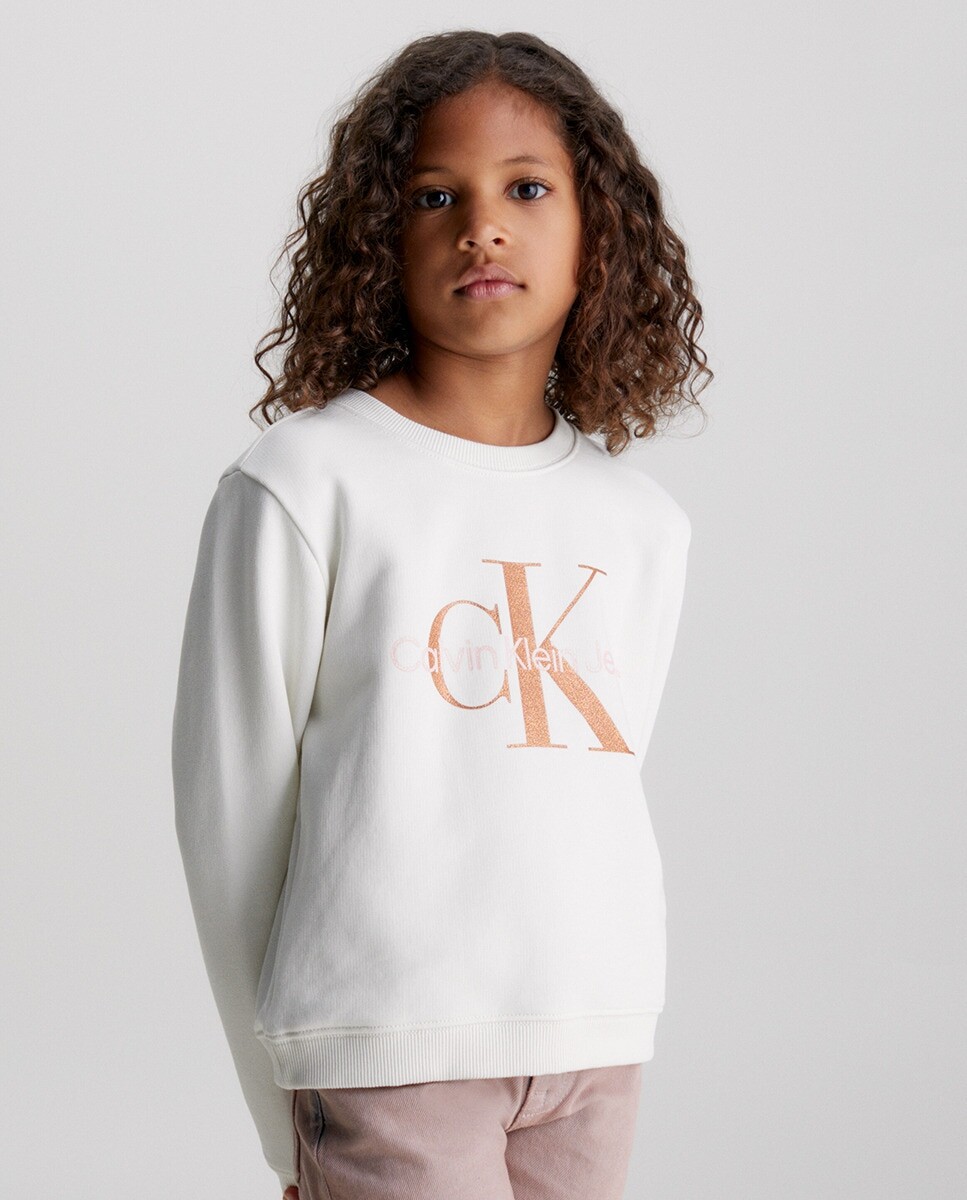 

Толстовка для девочки цвета слоновой кости Calvin Klein, крем