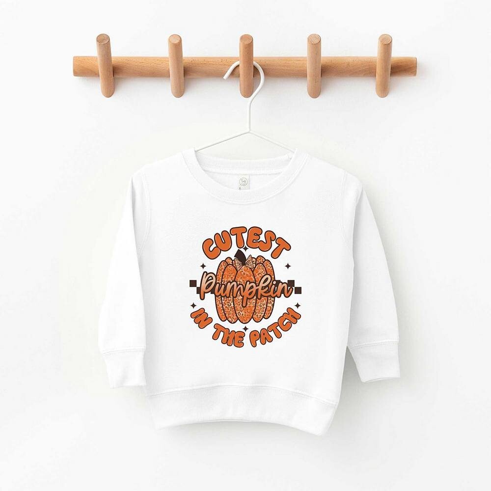 Толстовка с рисунком для малышей Cuteest Тыква с леопардовым принтом The Juniper Shop, цвет Heather Grey — фото 2