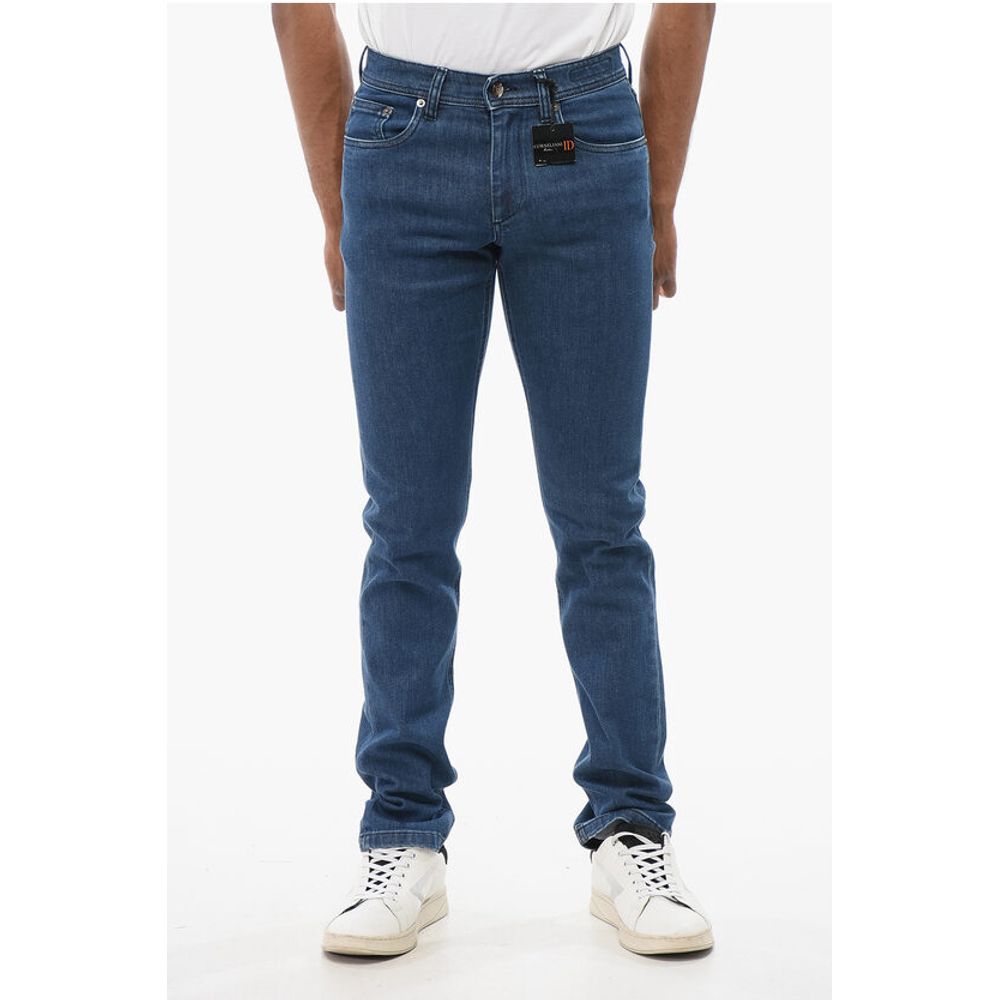 

ID Темные выстиранные джинсы со шлевками для ремня 16 см Corneliani, Blue