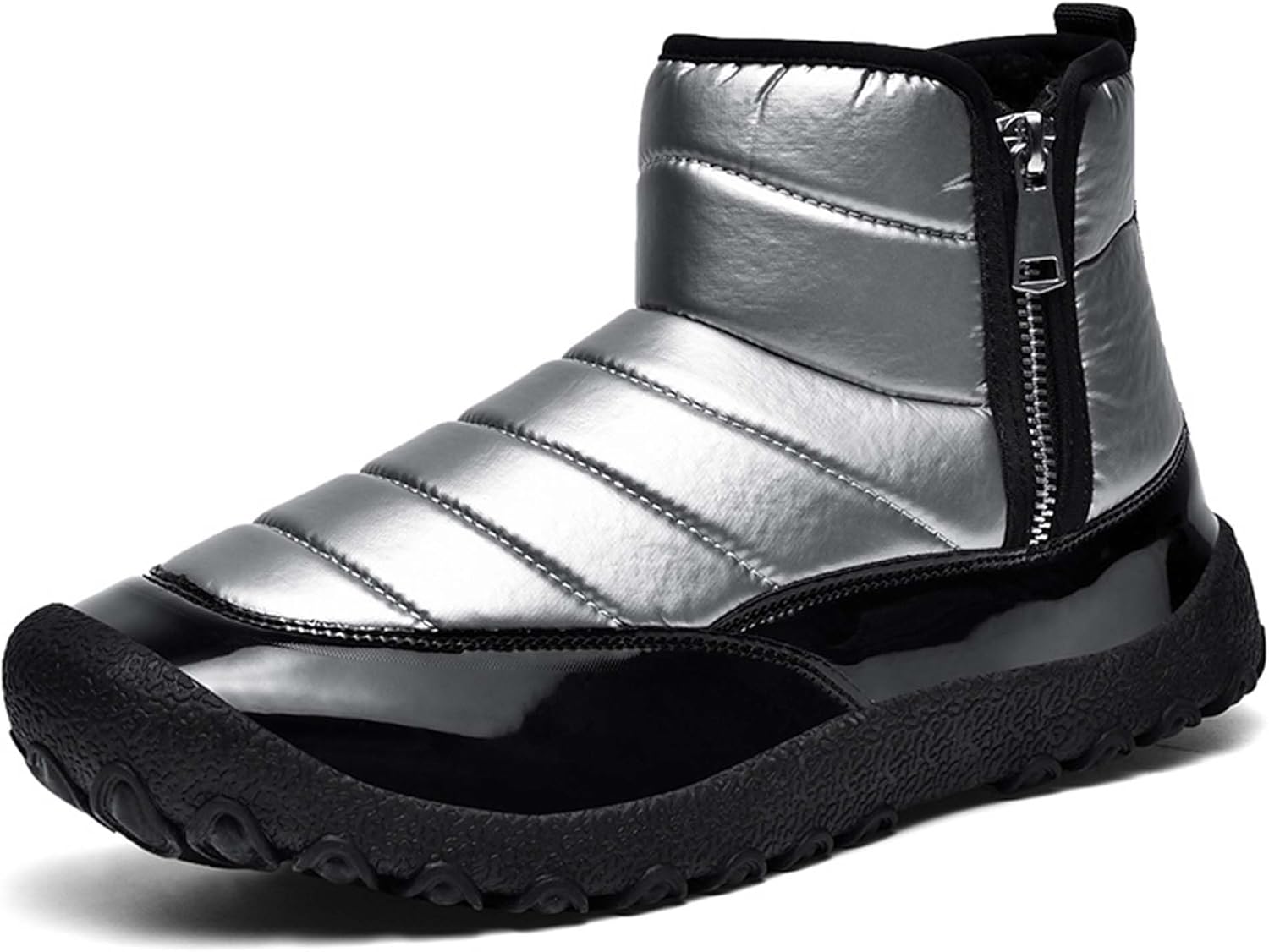 

Мужские зимние снежные ботинки водонепроницаемые утепленные хлопковые ботинки противоскользящие для активного отдыха походные удобные легкие мужские ботинки Generic, серебро