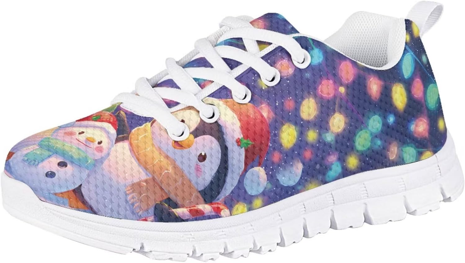 

Детские кроссовки Forchrinse для девочек и мальчиков, шнуровка, беговые и теннисные, легкая спортивная обувь, обувь для праздничных мероприятий, Christmas Penguin