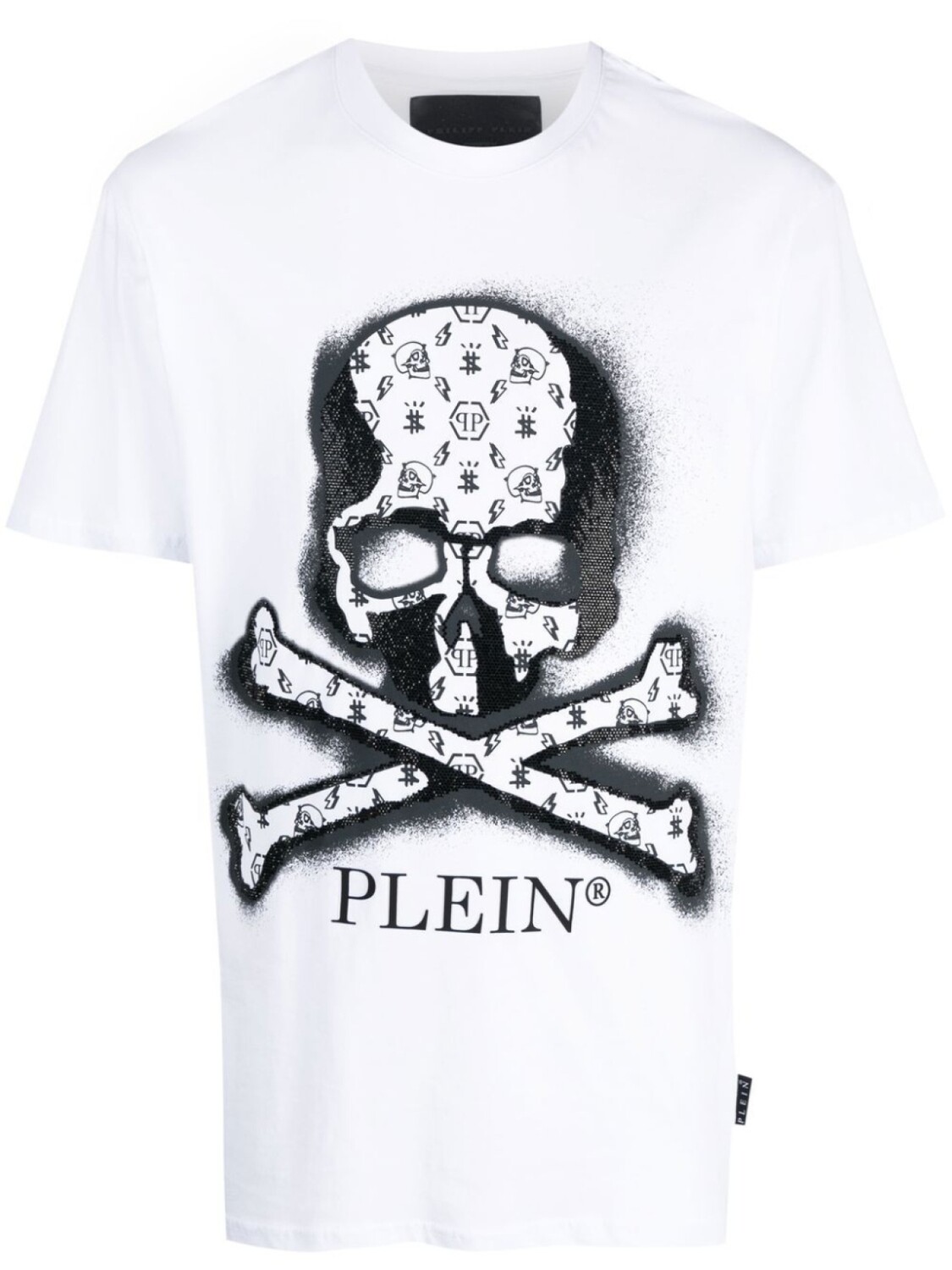 

Philipp Plein футболка с принтом и стразами, белый
