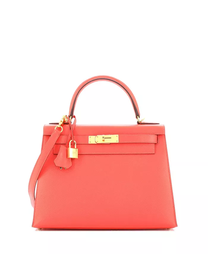 

Сумка Kelly 28 Handbag Red Epsom with Gold Hardware Pre-Owned HERMÉS, красный