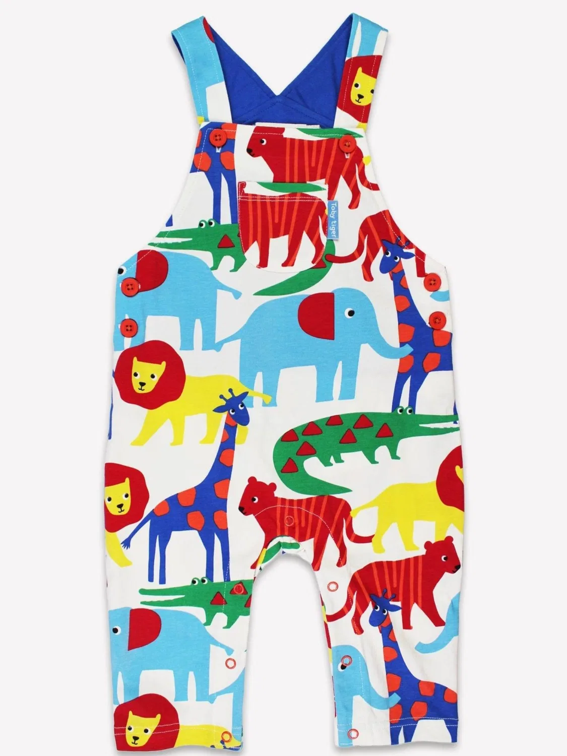 Комбинезон обычный 'Bio-Baumwoll Kinder Latzhose mit Safari-Druck' Toby Tiger, Blue