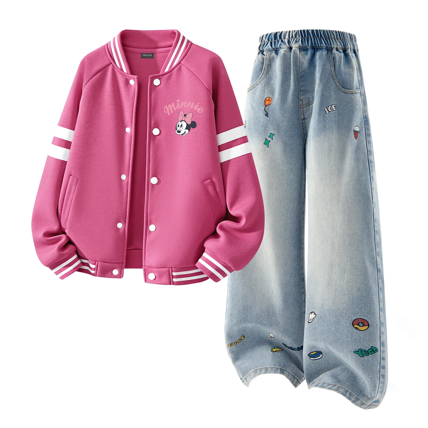 Детский спортивный комплект Casual Sportswear из 2 предметов Disney, Di's Eye K Rose Red+Solid Color Denim Blue