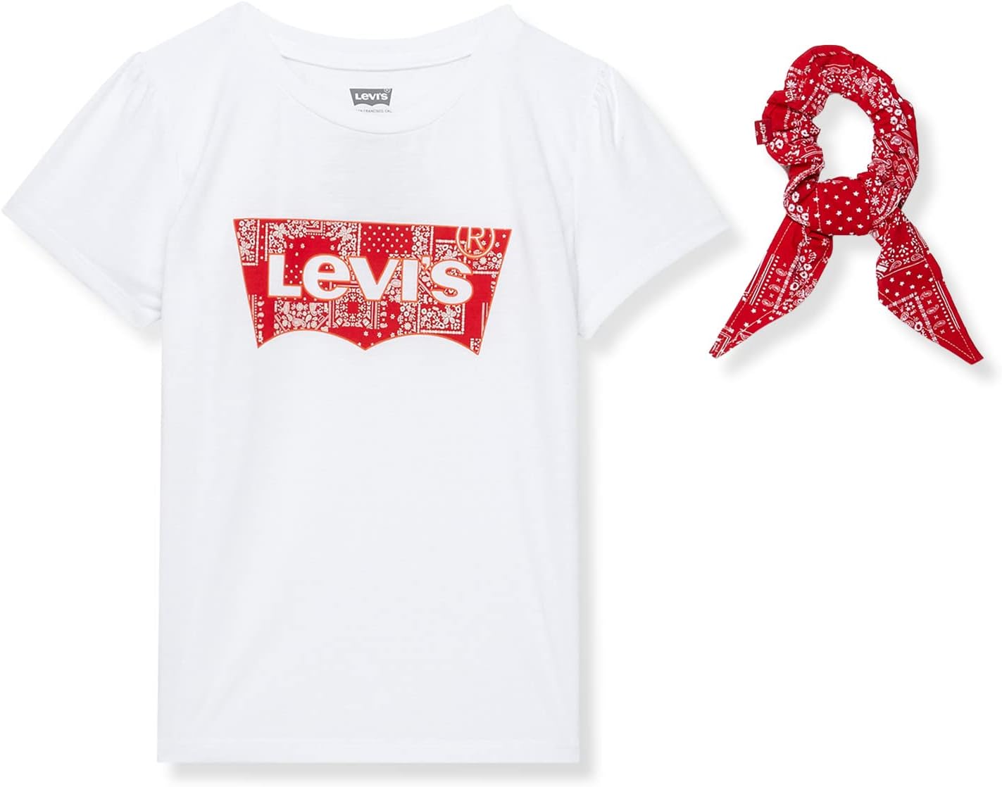 

Футболка Levi'S Bandana Tee with Scrunchie, белый