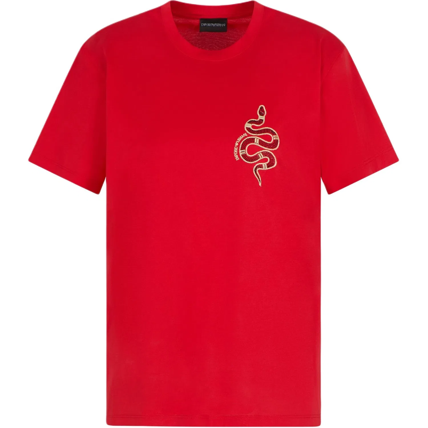 Футболка Asv Mercerised Jersey с вышивкой к китайскому Новому году EMPORIO ARMANI, Red