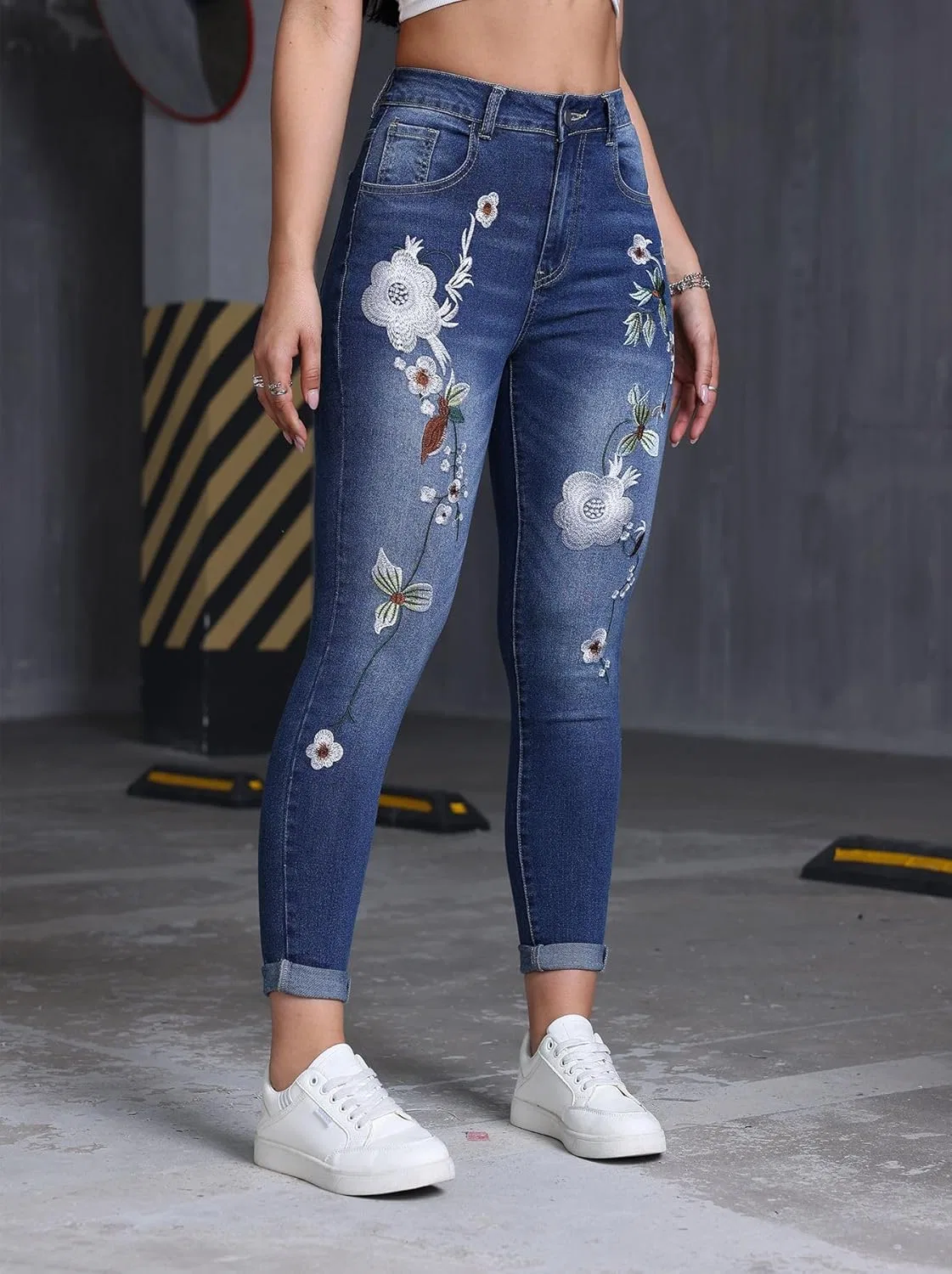 Джинсы с вышивкой, Slim Fit, Blue — фото 3