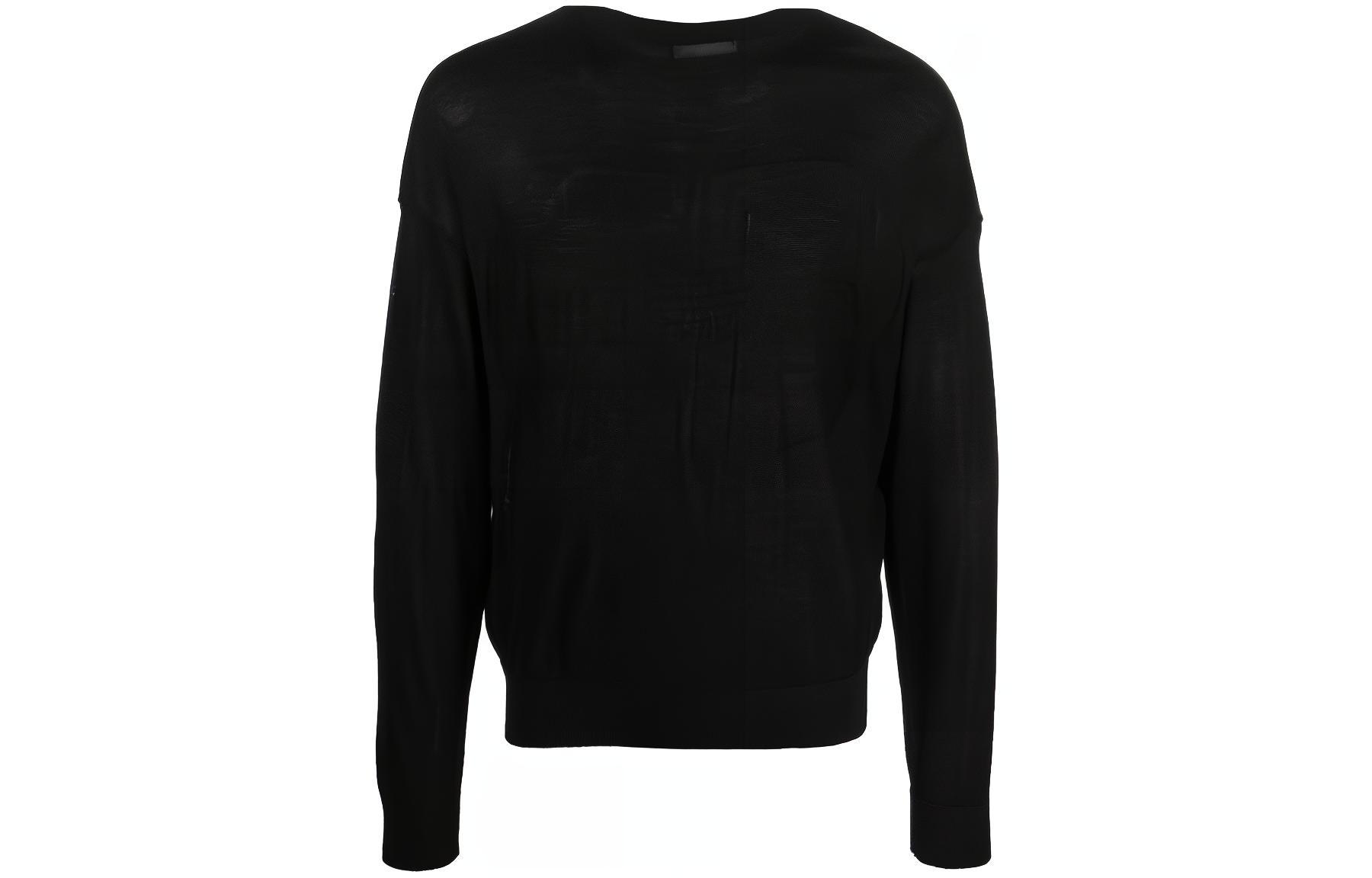 

Вязаный свитер с круглым вырезом EMPORIO ARMANI, черный