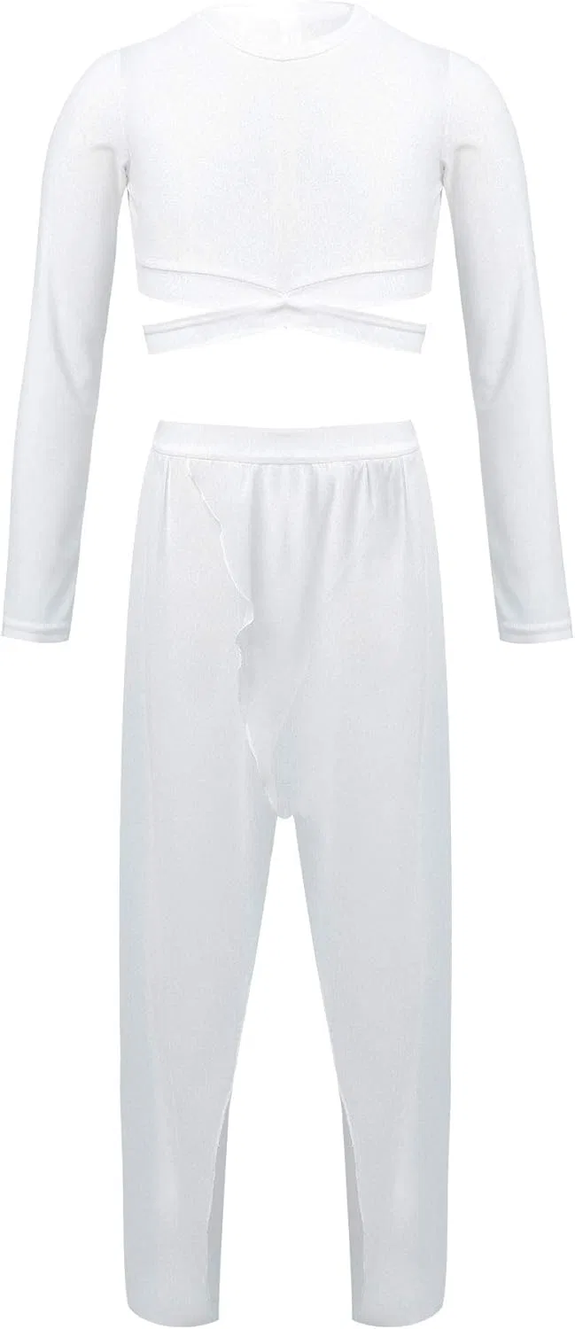 Детский спортивный костюм топ+леггинсы Mufeng, 2 предмета, Long Sleeve White