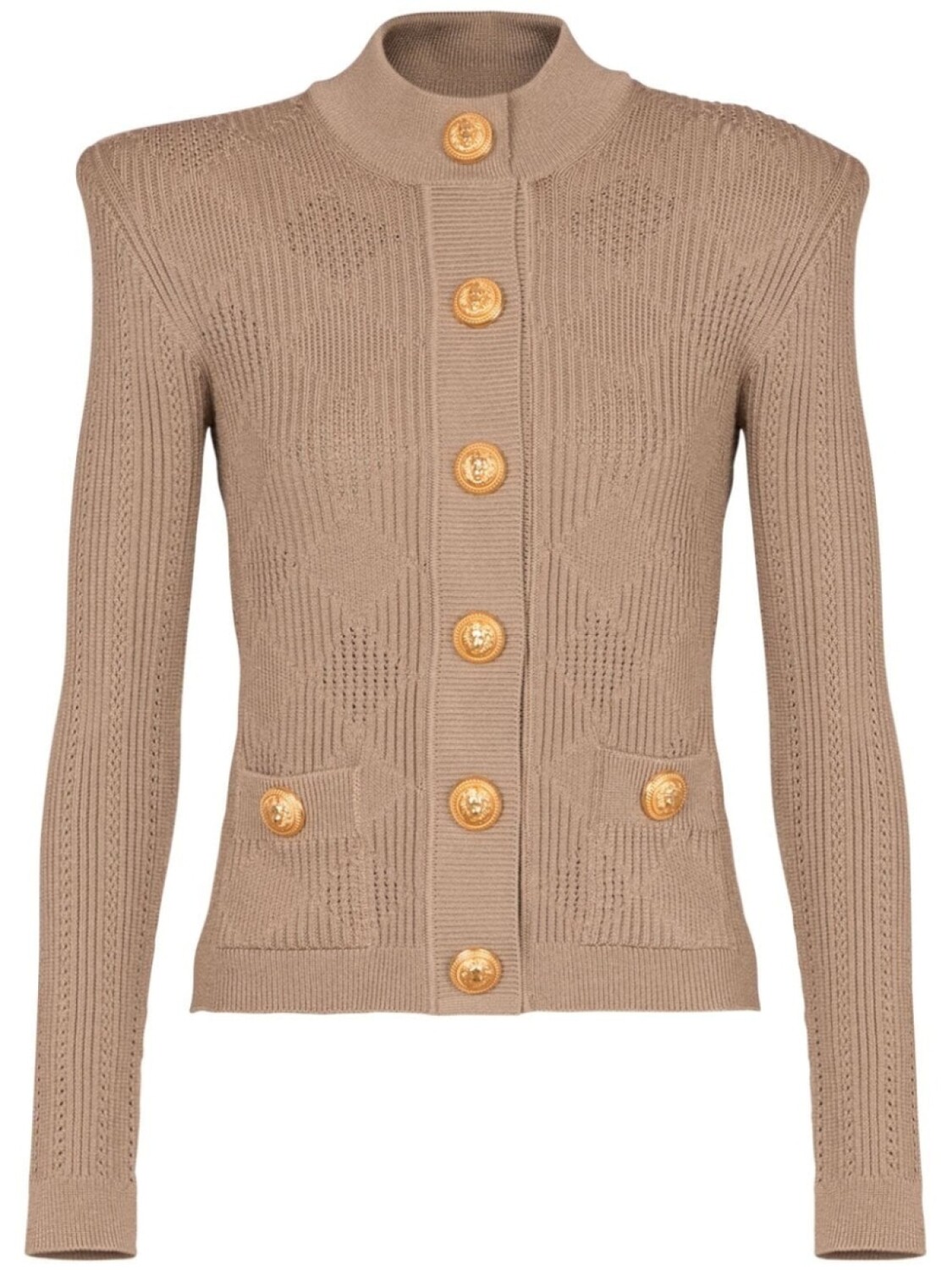 

Balmain кардиган в клетку гингем, нейтральный цвет