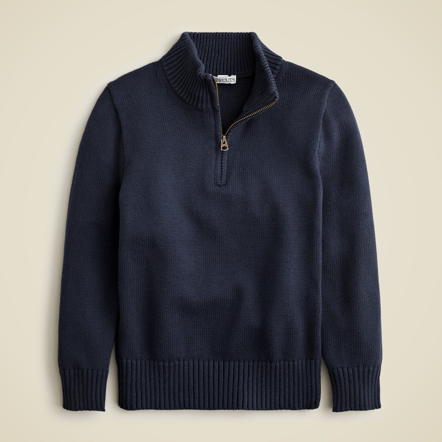 

Детский свитер из хлопка с полумолнией J.Crew, синий