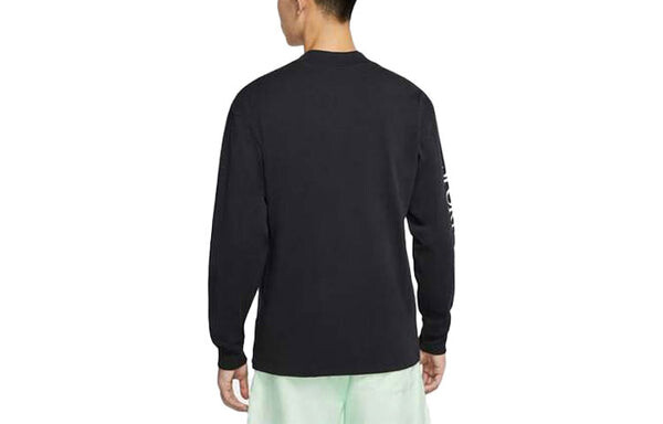 Толстовка Nike Sportswear Printing Knit Round Neck Sports Black, черный — фото 4