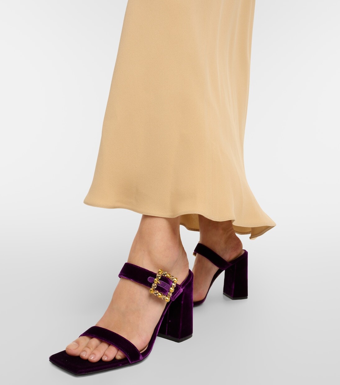 Украшенные бархатные мюли Gianvito Rossi, фиолетовый — фото 4