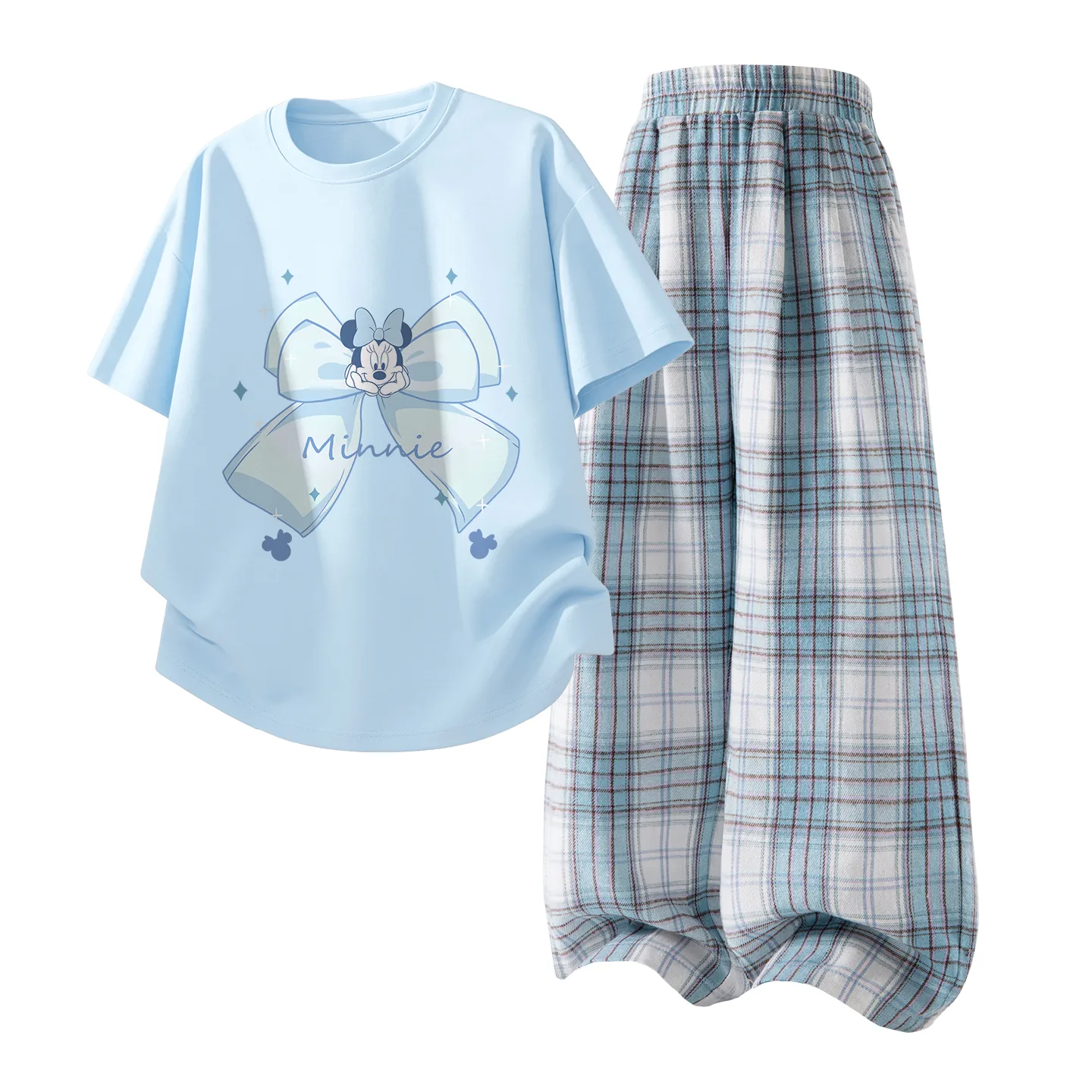 Детский спортивный комплект Casual Sportswear из 2 предметов Disney, Di Meng Jie Sky Blue+Solid Color White Cloud Blue